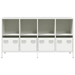 Credenza-Buffet-Armadio da cucina Bianca 135x39x73,5 cm in Acciaio Laminato a Freddo 556913