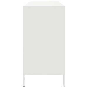 vidaXL Credenza Bianca 135x39x73,5 cm in Acciaio Laminato a Freddo