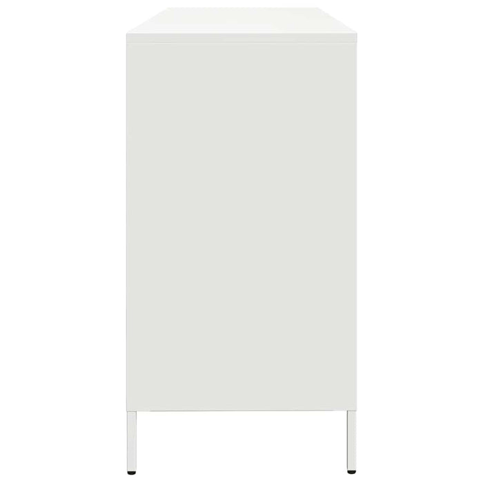 vidaXL Credenza Bianca 135x39x73,5 cm in Acciaio Laminato a Freddo