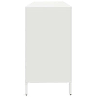 Credenza-Buffet-Armadio da cucina Bianca 135x39x73,5 cm in Acciaio Laminato a Freddo 556913