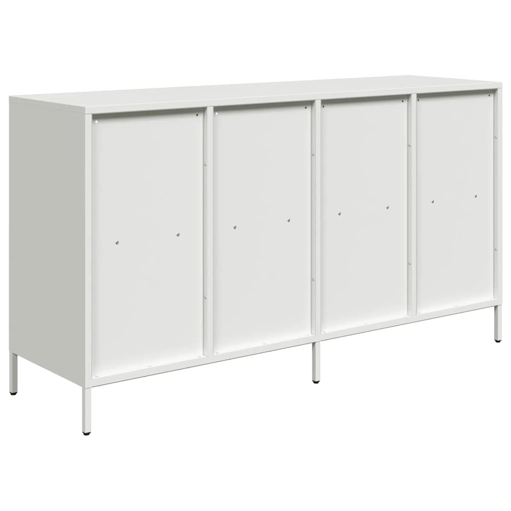 Credenza-Buffet-Armadio da cucina Bianca 135x39x73,5 cm in Acciaio Laminato a Freddo 556913