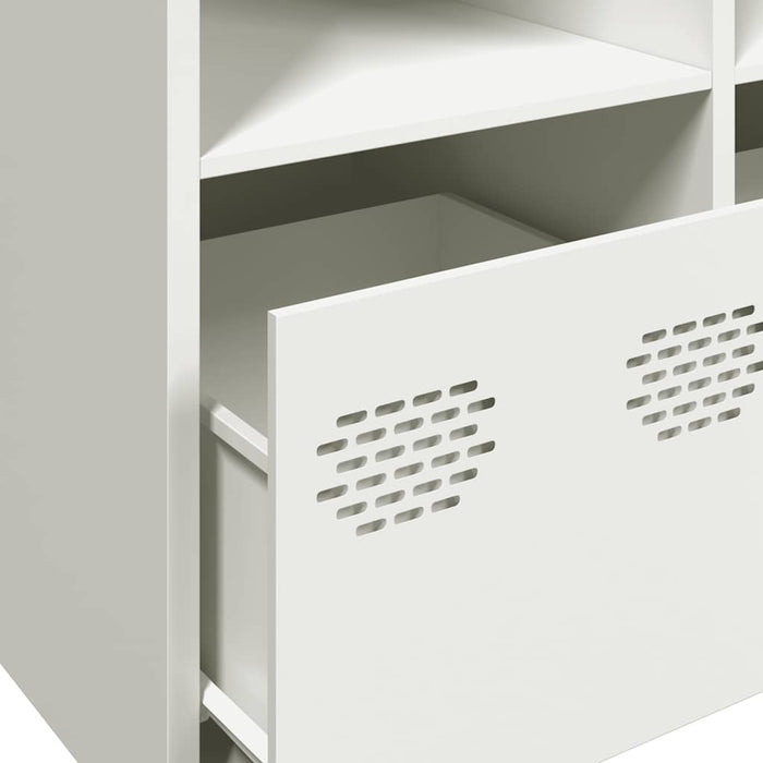 Credenza-Buffet-Armadio da cucina Bianca 135x39x73,5 cm in Acciaio Laminato a Freddo 556913