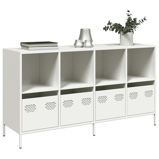 vidaXL Credenza Bianca 135x39x73,5 cm in Acciaio Laminato a Freddo