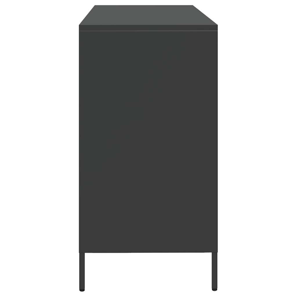 vidaXL Credenza Nera 135x39x73,5 cm in Acciaio Laminato a Freddo