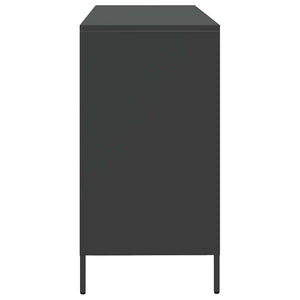 vidaXL Credenza Nera 135x39x73,5 cm in Acciaio Laminato a Freddo