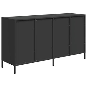 Credenza-Buffet-Armadio da cucina Nera 135x39x73,5 cm in Acciaio Laminato a Freddo 745295