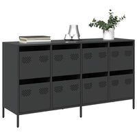 Credenza-Buffet-Armadio da cucina Nera 135x39x73,5 cm in Acciaio Laminato a Freddo 745295