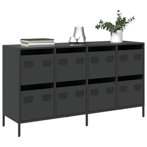 vidaXL Credenza Nera 135x39x73,5 cm in Acciaio Laminato a Freddo