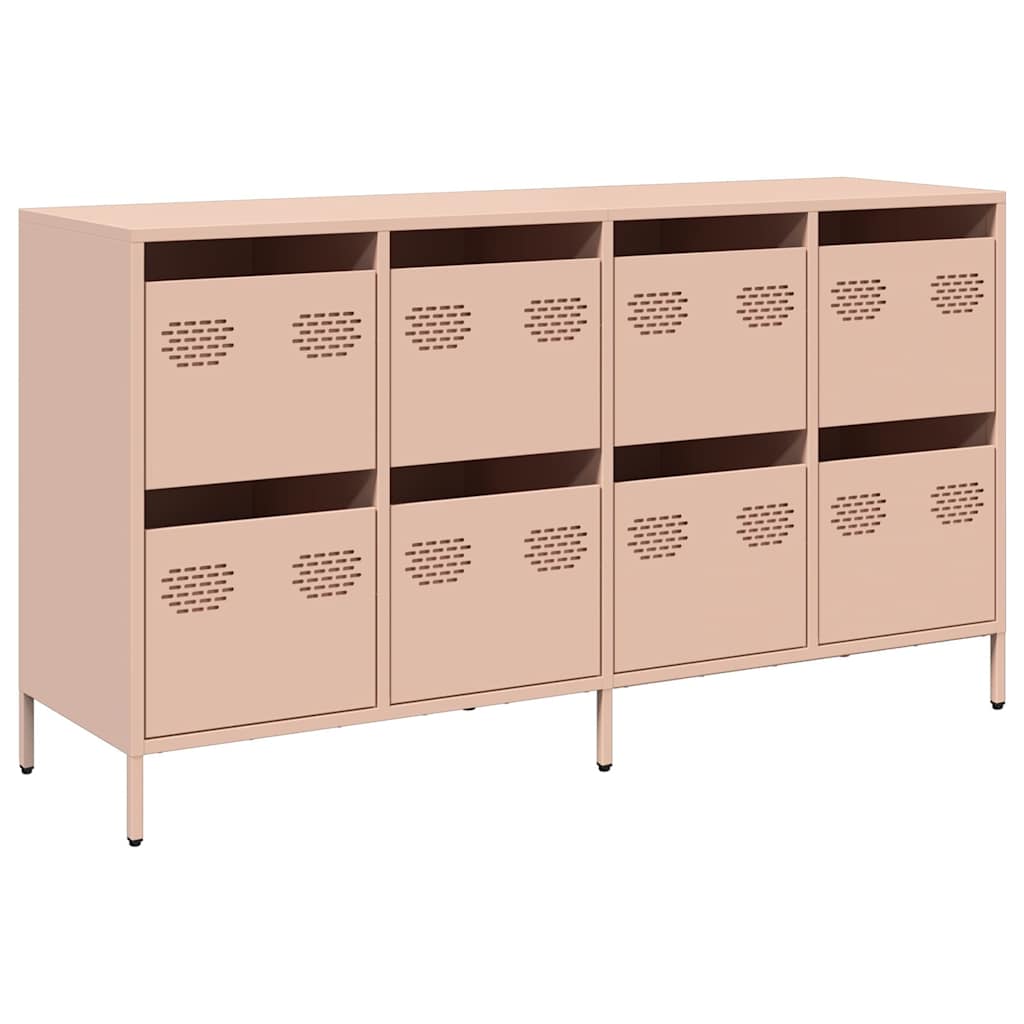 Credenza-Buffet-Armadio da cucina Rosa 135x39x73,5 cm in Acciaio Laminato a Freddo 281155