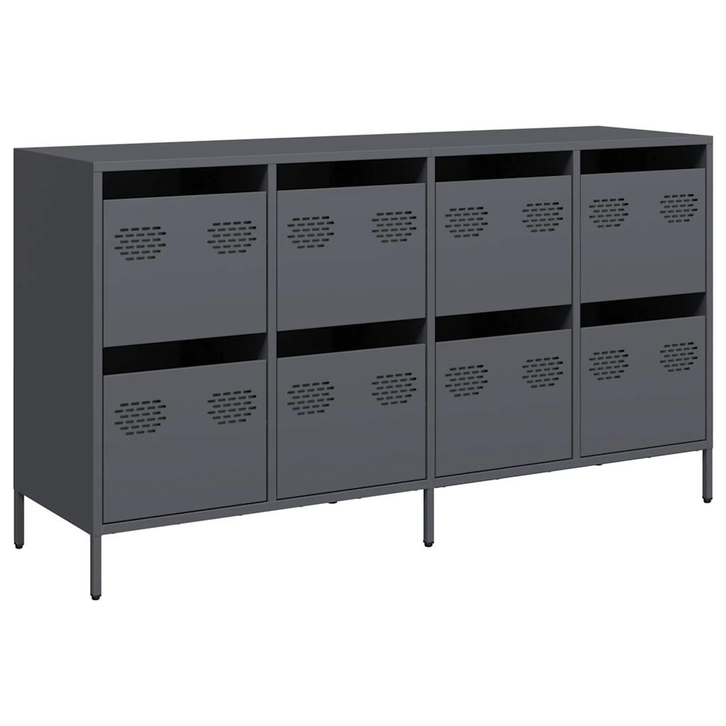 Credenza-Buffet-Armadio da cucina Antracite 135x39x73,5 cm in Acciaio Laminato a Freddo 689513