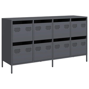 Credenza-Buffet-Armadio da cucina Antracite 135x39x73,5 cm in Acciaio Laminato a Freddo 689513