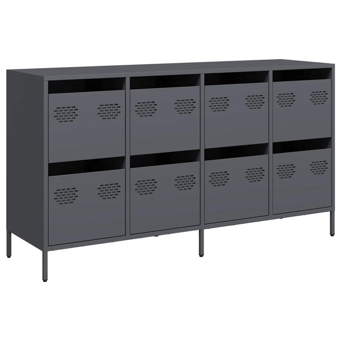 Credenza-Buffet-Armadio da cucina Antracite 135x39x73,5 cm in Acciaio Laminato a Freddo 689513
