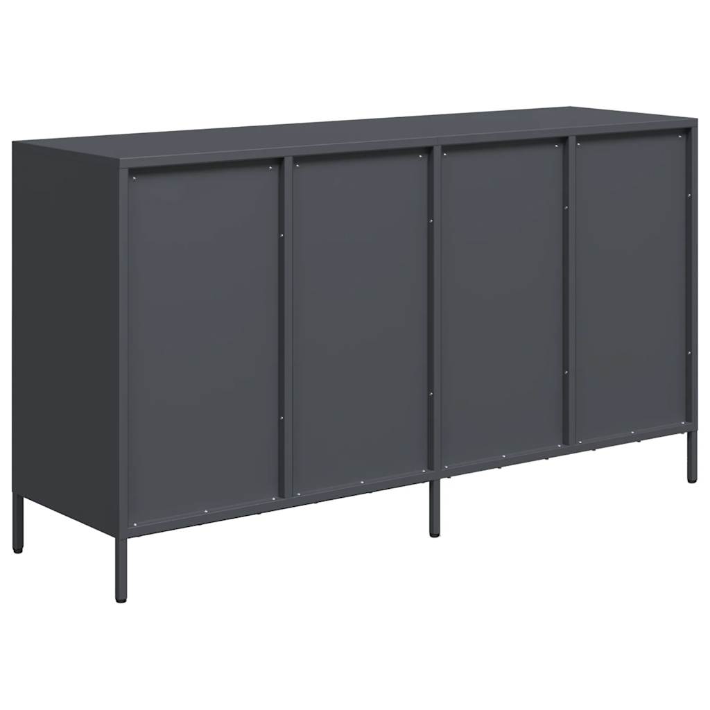 Credenza-Buffet-Armadio da cucina Antracite 135x39x73,5 cm in Acciaio Laminato a Freddo 689513