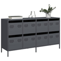Credenza-Buffet-Armadio da cucina Antracite 135x39x73,5 cm in Acciaio Laminato a Freddo 689513