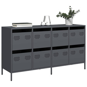 Credenza-Buffet-Armadio da cucina Antracite 135x39x73,5 cm in Acciaio Laminato a Freddo 689513