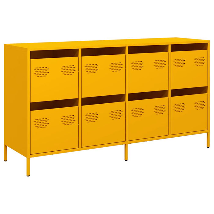 vidaXL Credenza Giallo Senape 135x39x73,5 cm Acciaio Laminato a Freddo