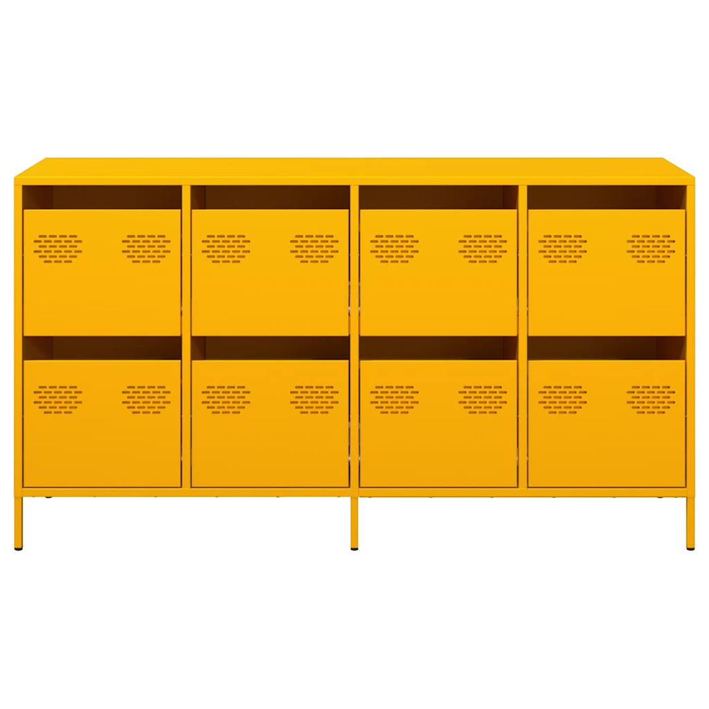 vidaXL Credenza Giallo Senape 135x39x73,5 cm Acciaio Laminato a Freddo