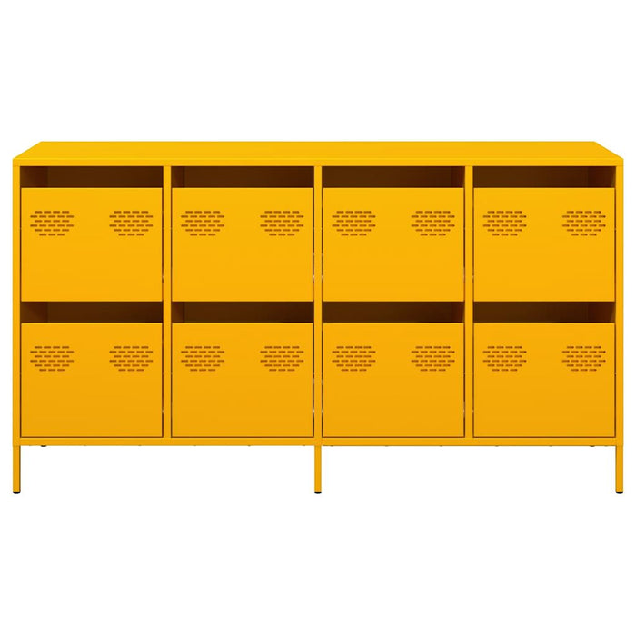 vidaXL Credenza Giallo Senape 135x39x73,5 cm Acciaio Laminato a Freddo