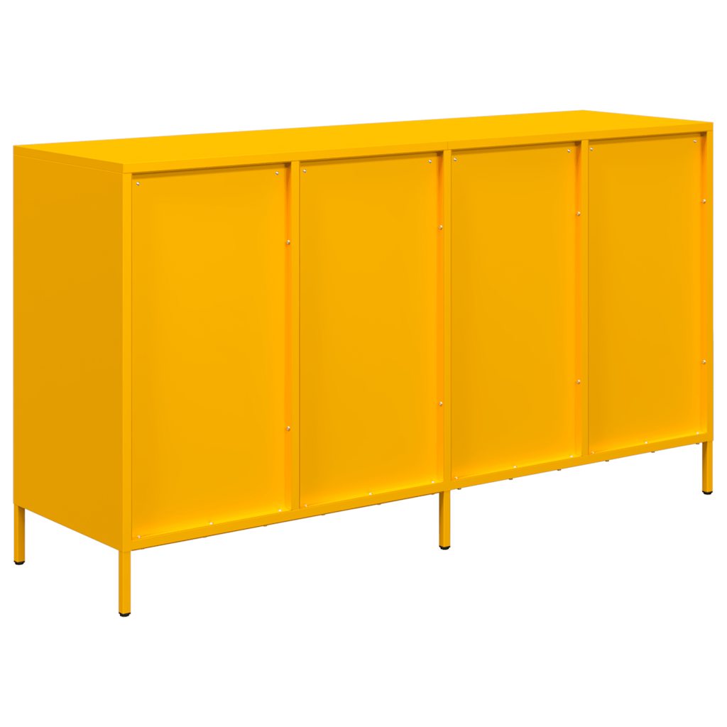 vidaXL Credenza Giallo Senape 135x39x73,5 cm Acciaio Laminato a Freddo
