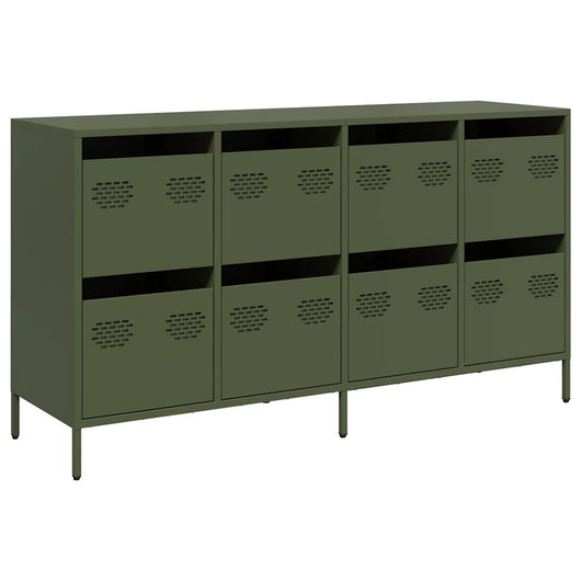 vidaXL Credenza Verde Oliva 135x39x73,5 cm Acciaio Laminato a Freddo