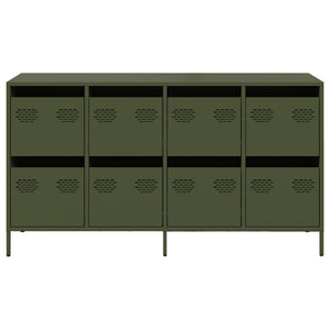 Credenza Verde Oliva 135x39x73,5 cm Acciaio Laminato a Freddo 3307171