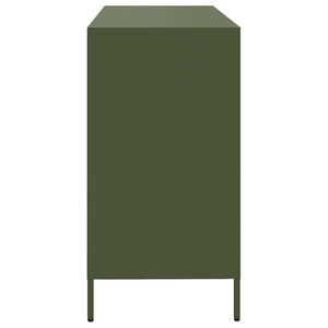 Credenza Verde Oliva 135x39x73,5 cm Acciaio Laminato a Freddo 3307171