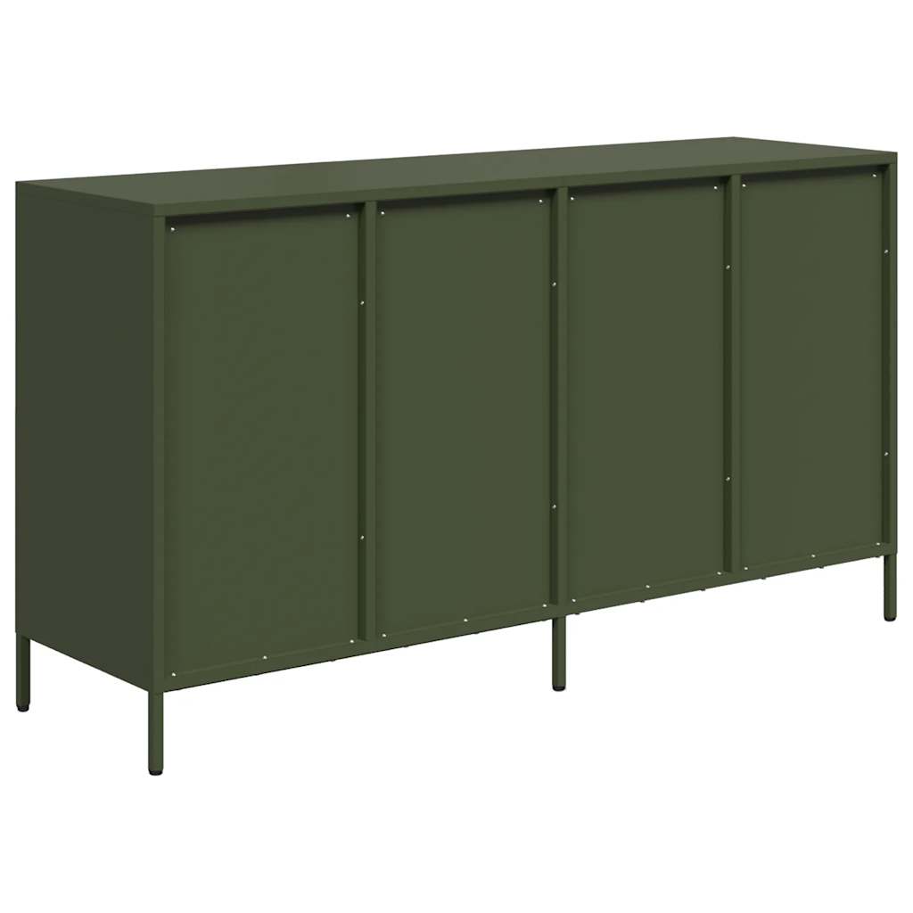 vidaXL Credenza Verde Oliva 135x39x73,5 cm Acciaio Laminato a Freddo