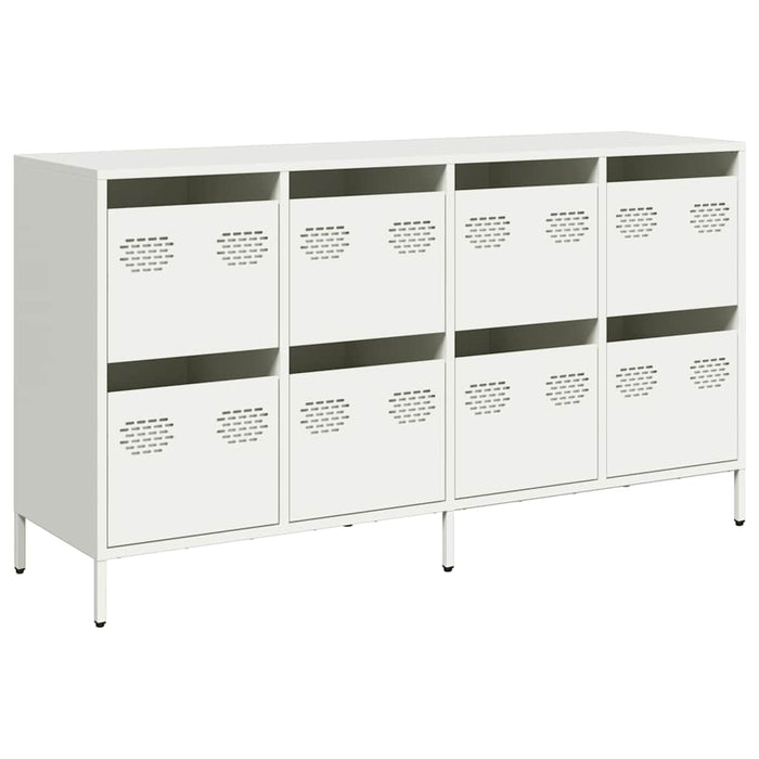 Credenza-Buffet-Armadio da cucina Bianca 135x39x73,5 cm in Acciaio Laminato a Freddo 548759
