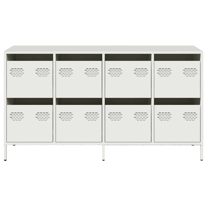 Credenza-Buffet-Armadio da cucina Bianca 135x39x73,5 cm in Acciaio Laminato a Freddo 548759