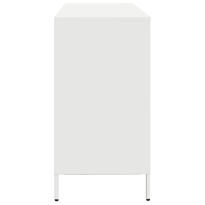 Credenza-Buffet-Armadio da cucina Bianca 135x39x73,5 cm in Acciaio Laminato a Freddo 548759