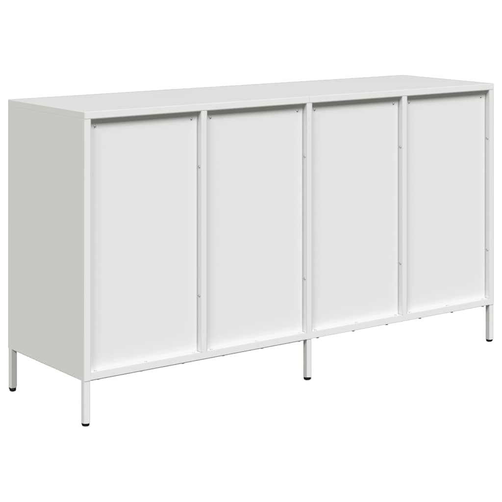 vidaXL Credenza Bianca 135x39x73,5 cm in Acciaio Laminato a Freddo