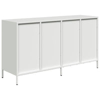 Credenza-Buffet-Armadio da cucina Bianca 135x39x73,5 cm in Acciaio Laminato a Freddo 548759