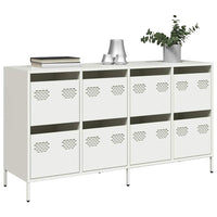 vidaXL Credenza Bianca 135x39x73,5 cm in Acciaio Laminato a Freddo