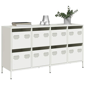 vidaXL Credenza Bianca 135x39x73,5 cm in Acciaio Laminato a Freddo