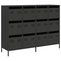 Credenza-Buffet-Armadio da cucina Nera 135x39x103,5 cm in Acciaio Laminato a Freddo