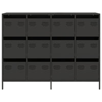 vidaXL Credenza Nera 135x39x103,5 cm in Acciaio Laminato a Freddo