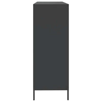 Credenza-Buffet-Armadio da cucina Nera 135x39x103,5 cm in Acciaio Laminato a Freddo
