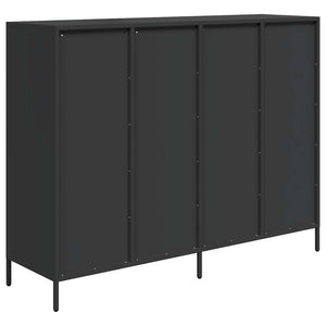 Credenza-Buffet-Armadio da cucina Nera 135x39x103,5 cm in Acciaio Laminato a Freddo