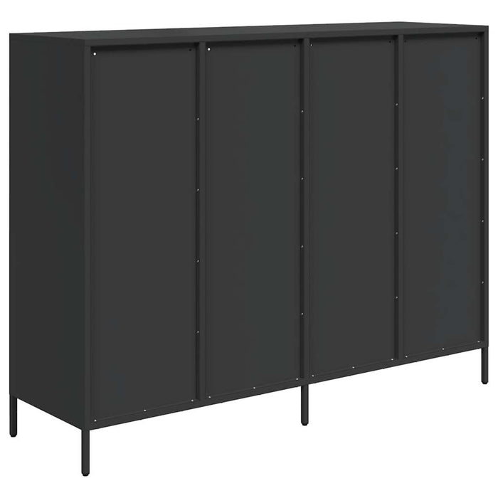 Credenza-Buffet-Armadio da cucina Nera 135x39x103,5 cm in Acciaio Laminato a Freddo