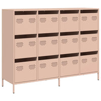 Credenza Rosa 135x39x103,5 cm in Acciaio Laminato a Freddo