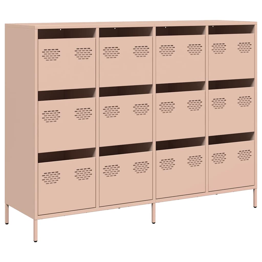 Credenza-Buffet-Armadio da cucina Rosa 135x39x103,5 cm in Acciaio Laminato a Freddo
