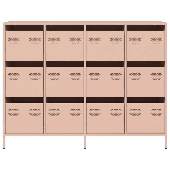 Credenza Rosa 135x39x103,5 cm in Acciaio Laminato a Freddo