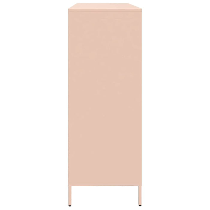 Credenza Rosa 135x39x103,5 cm in Acciaio Laminato a Freddo