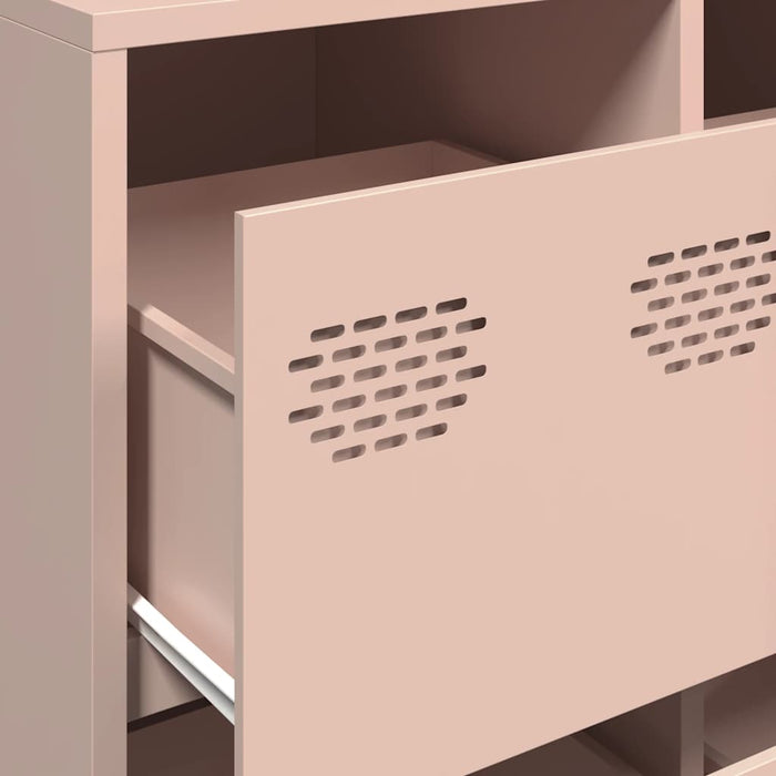 Credenza Rosa 135x39x103,5 cm in Acciaio Laminato a Freddo