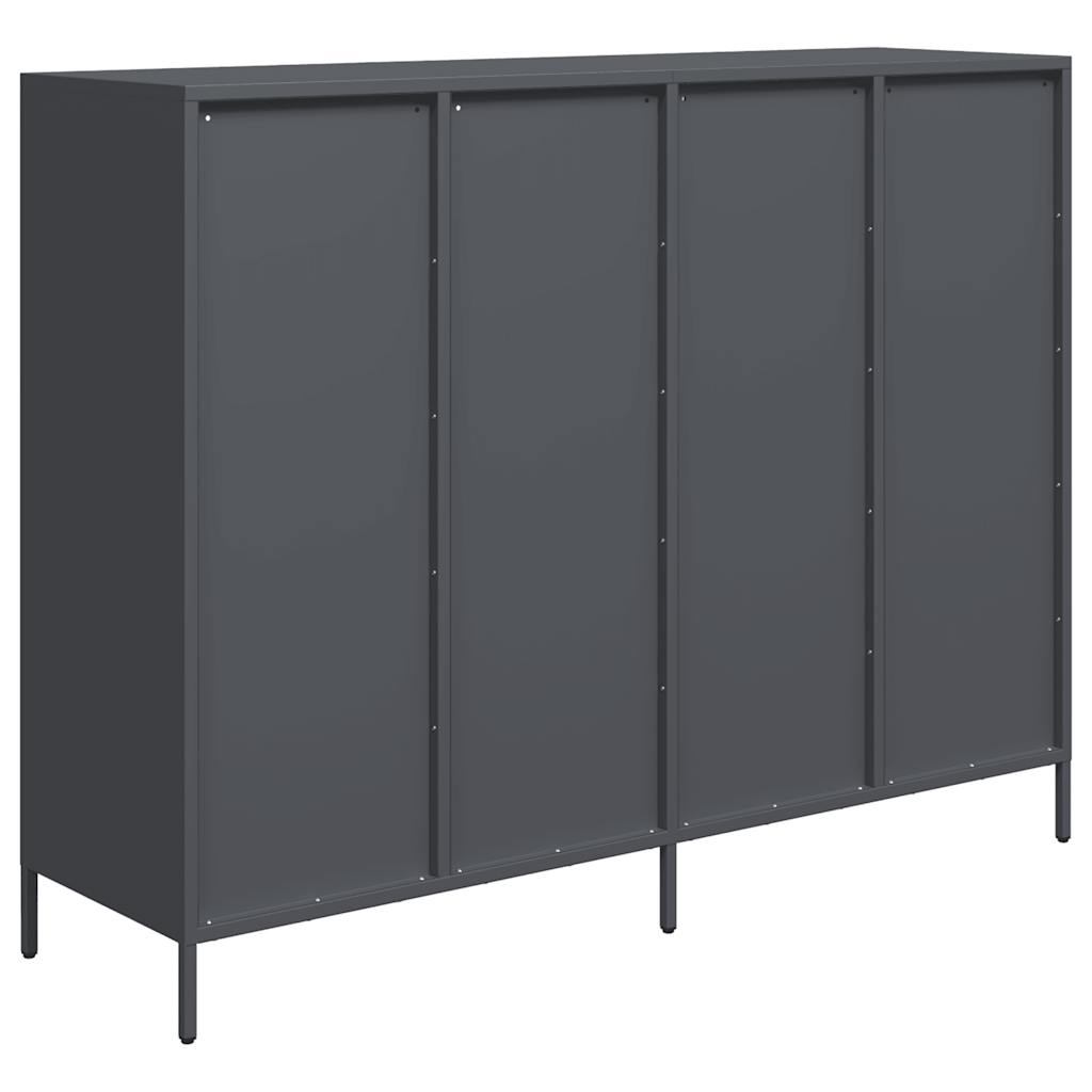Credenza-Buffet-Armadio da cucina Antracite 135x39x103,5 cm in Acciaio Laminato a Freddo