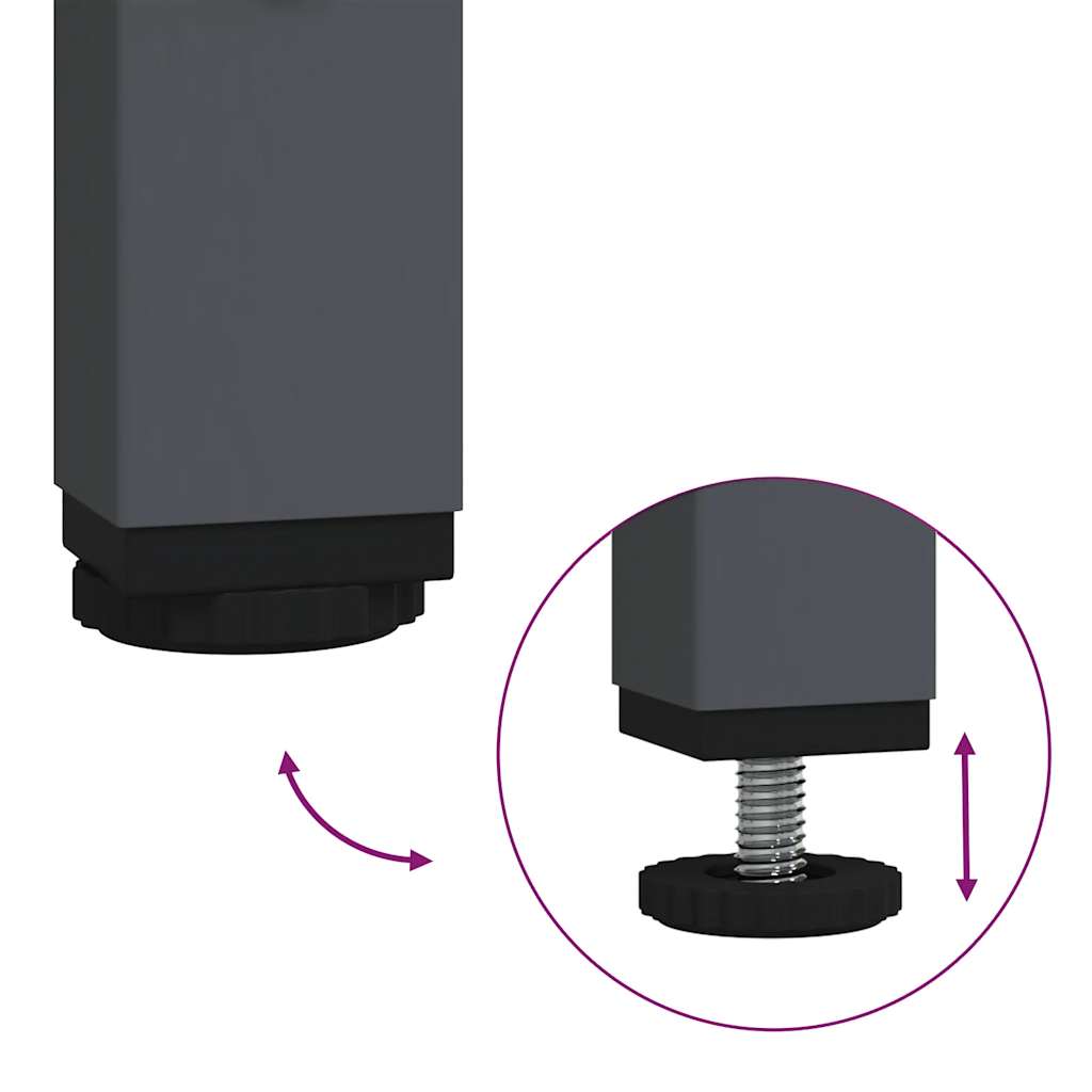 Credenza-Buffet-Armadio da cucina Antracite 135x39x103,5 cm in Acciaio Laminato a Freddo