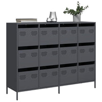Credenza-Buffet-Armadio da cucina Antracite 135x39x103,5 cm in Acciaio Laminato a Freddo