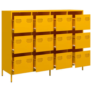 Credenza Giallo Senape 135x39x103,5 cm Acciaio Laminato Freddo 3307176