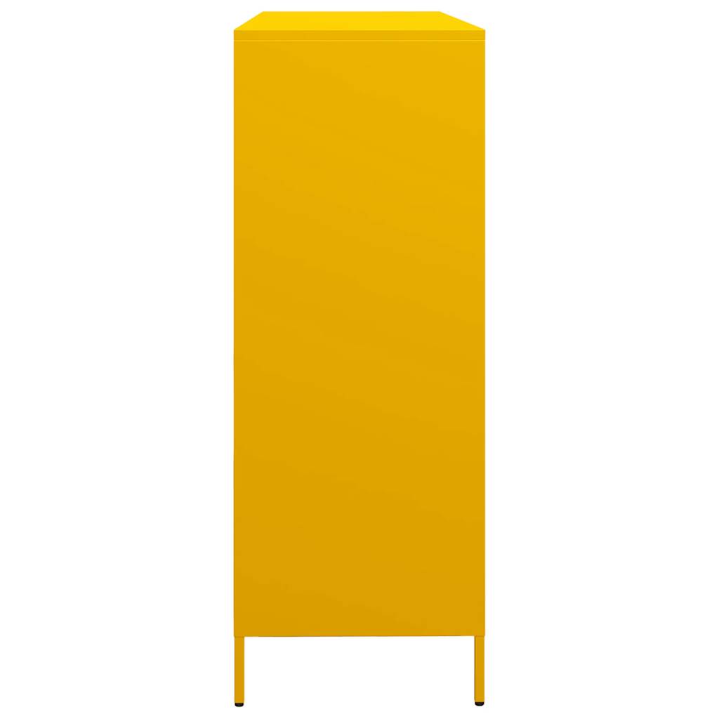 Credenza Giallo Senape 135x39x103,5 cm Acciaio Laminato Freddo 3307176