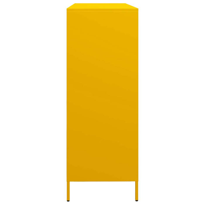 Credenza Giallo Senape 135x39x103,5 cm Acciaio Laminato Freddo 3307176